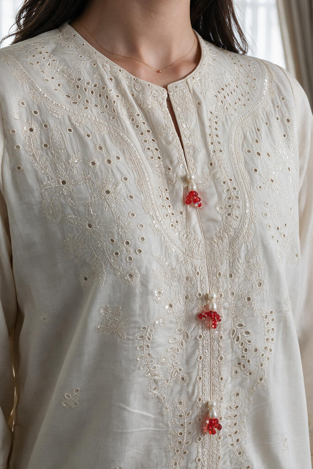 Embroidered Kurta Dupatta Trouser - 3718