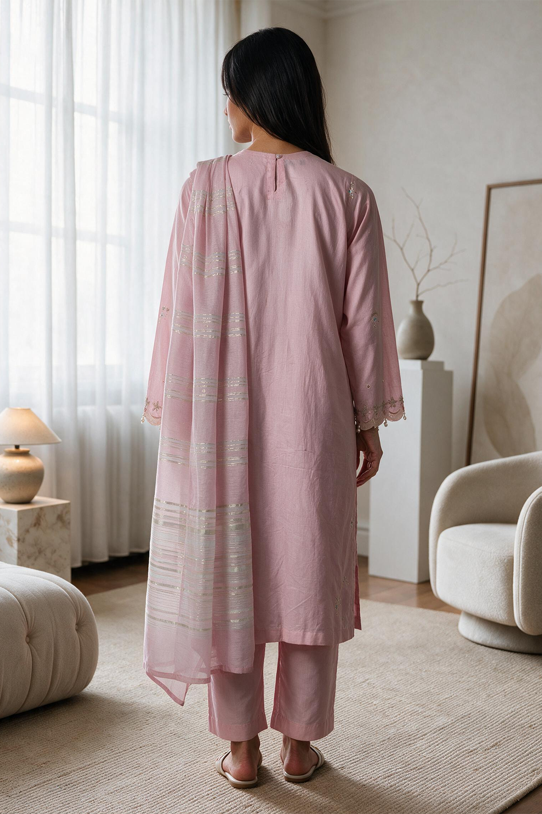 Embroidered Kurta Dupatta Trouser - 3724