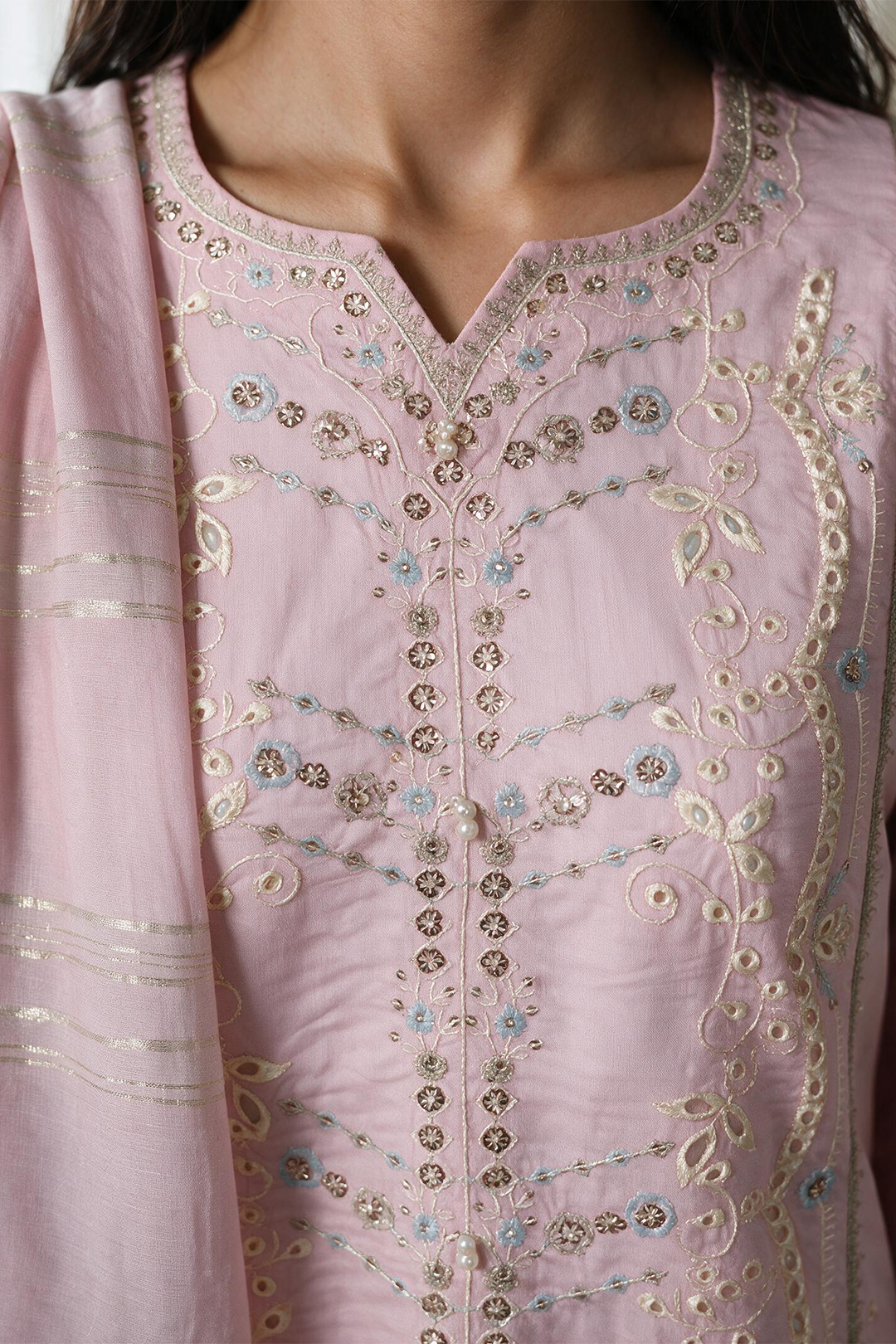 Embroidered Kurta Dupatta Trouser - 3724