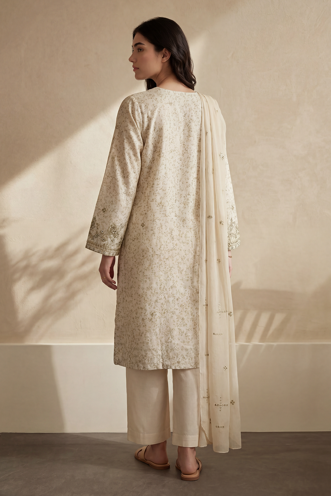 Embroidered Kurta Dupatta Trouser - 3727