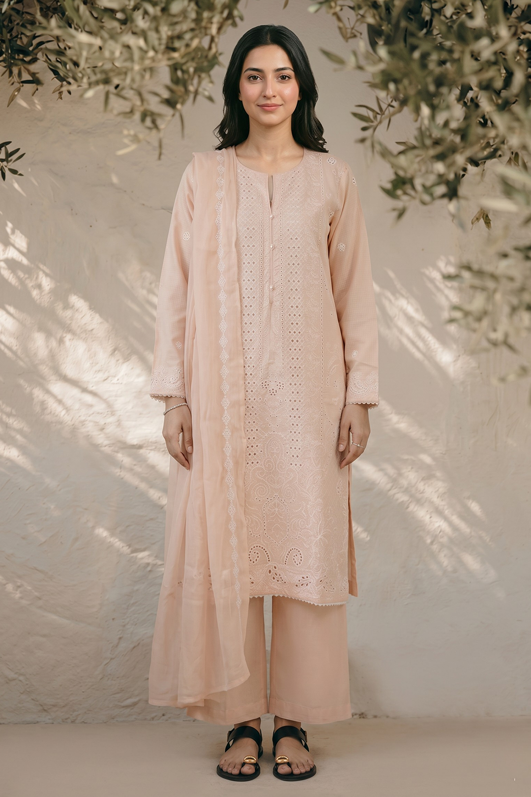 Embroidered Kurta Dupatta Trouser - 3731