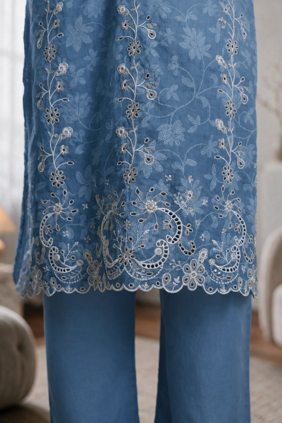 Embroidered Kurta Dupatta Trouser - 3736