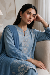 Embroidered Kurta Dupatta Trouser - 3736