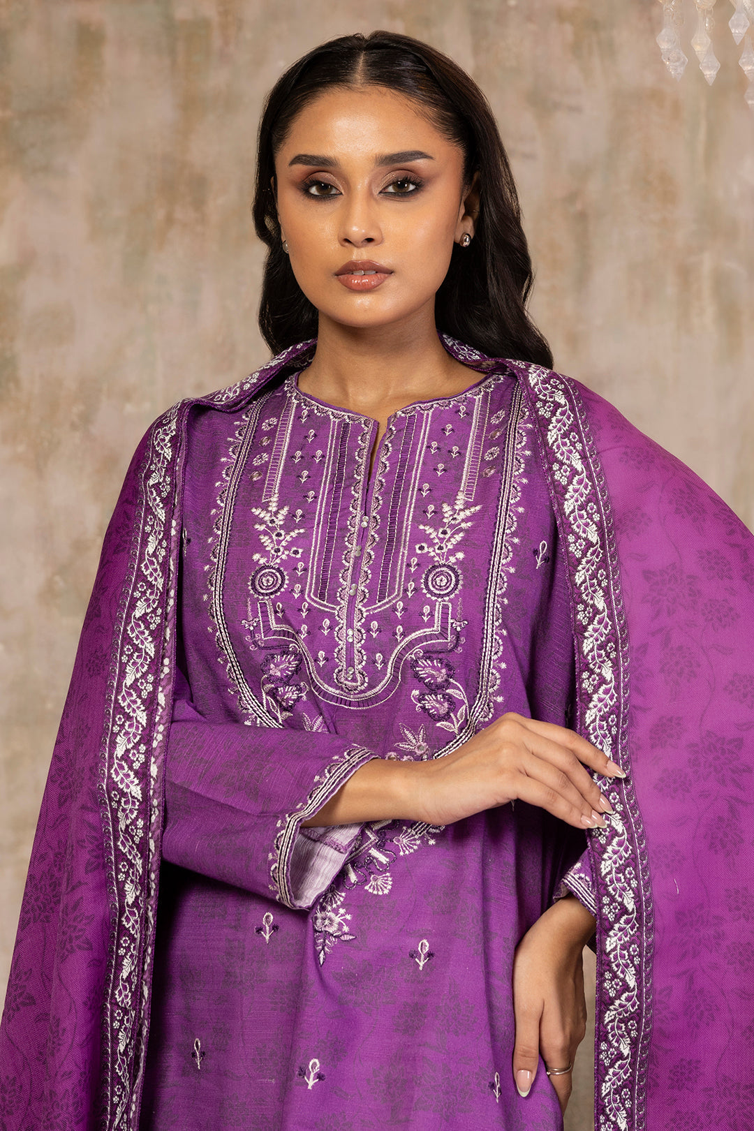 Embroidered Kurta Shawl - 3085