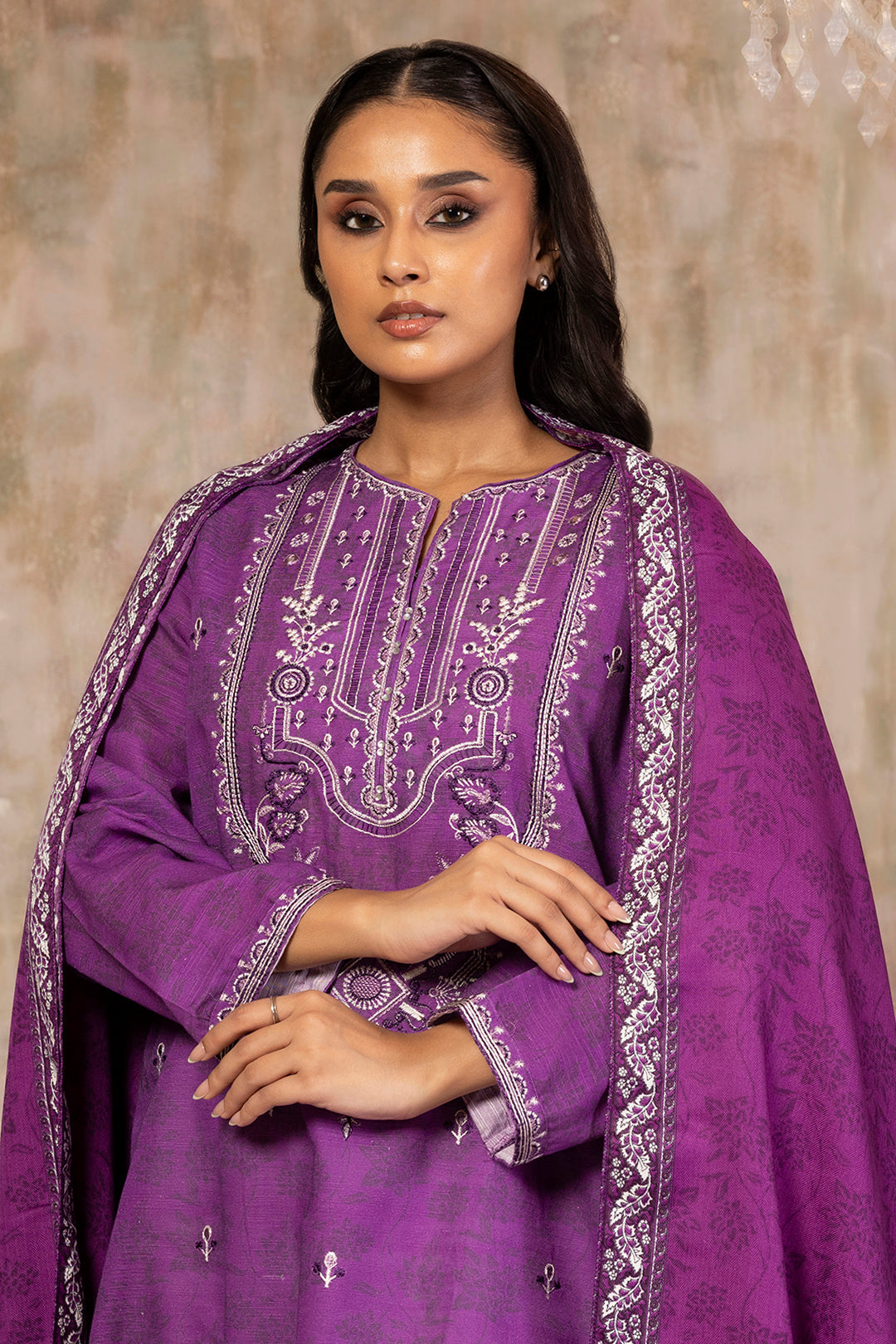 Embroidered Kurta Shawl - 3085
