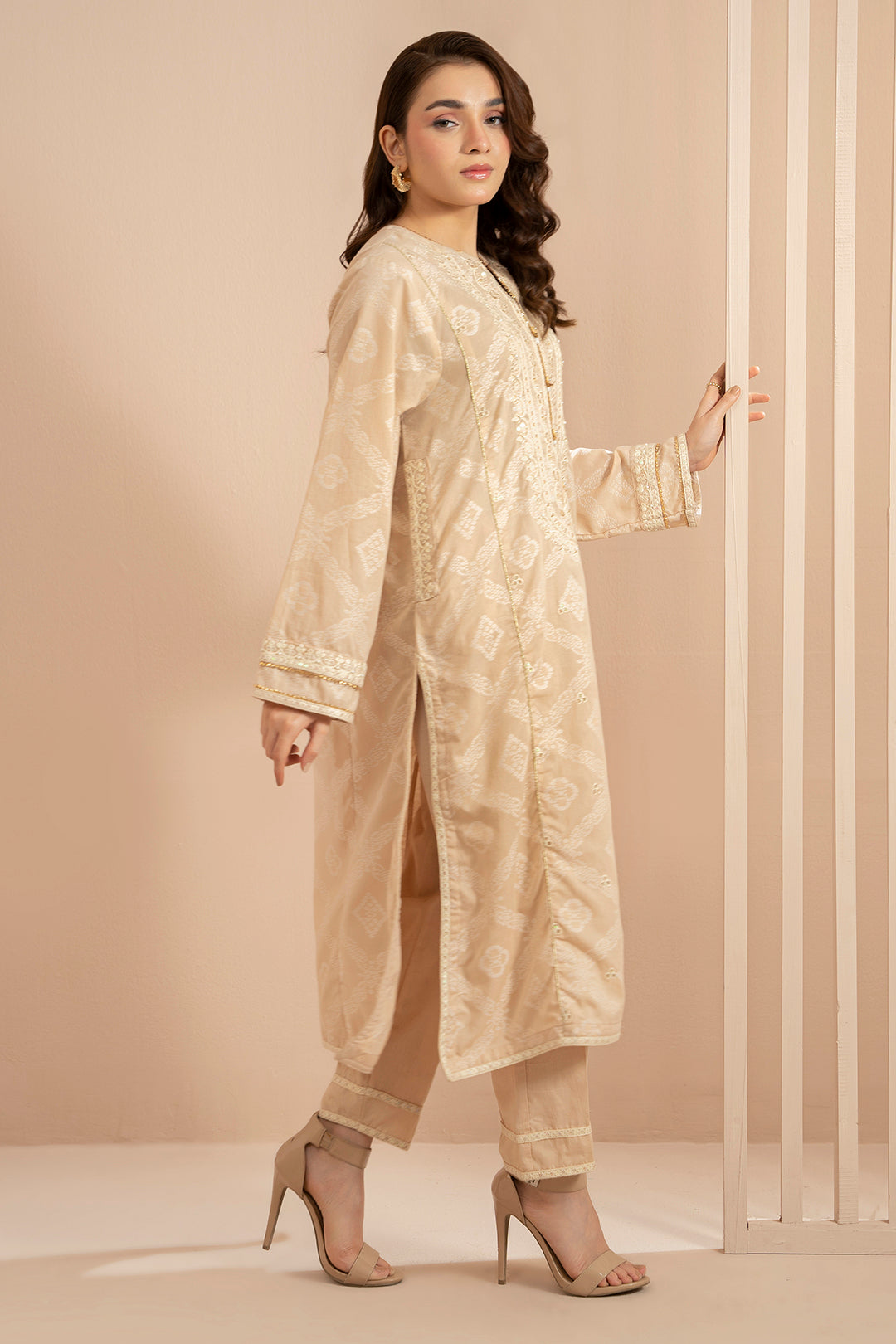 Embroidered Kurta Trouser - 3344