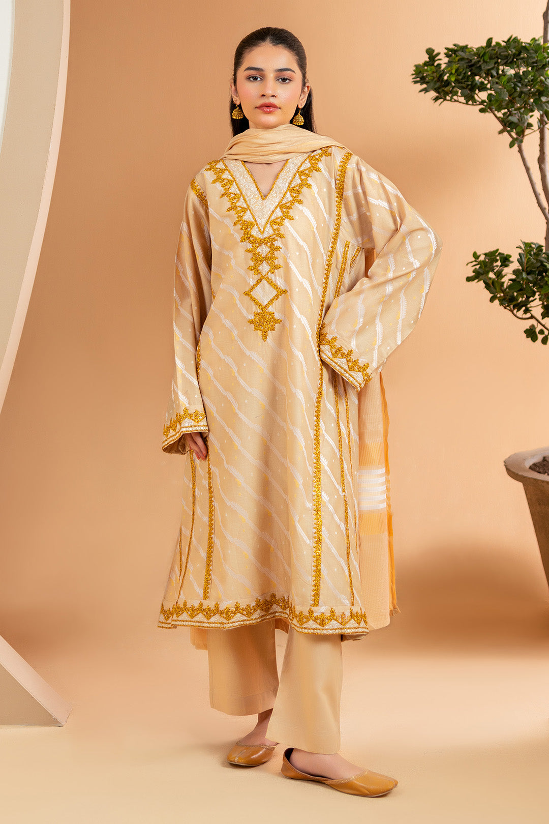 Embroidered Kurta Dupatta Trouser - 3360