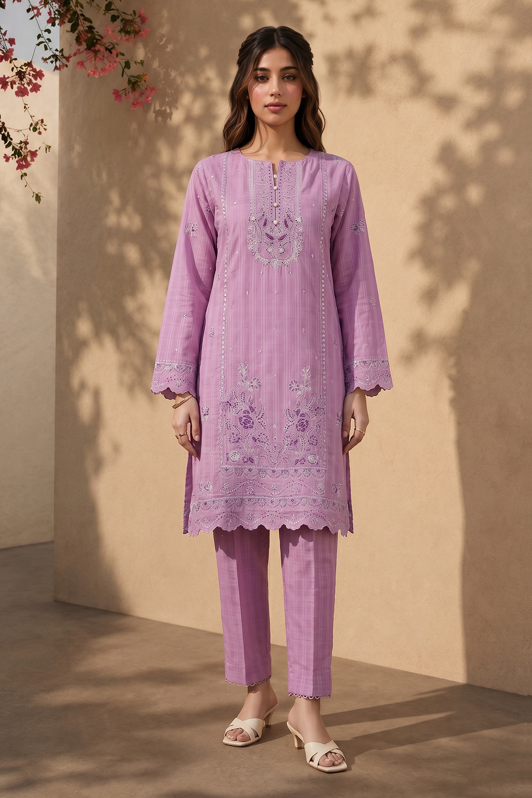 Embroidered Kurta Trouser - 2545