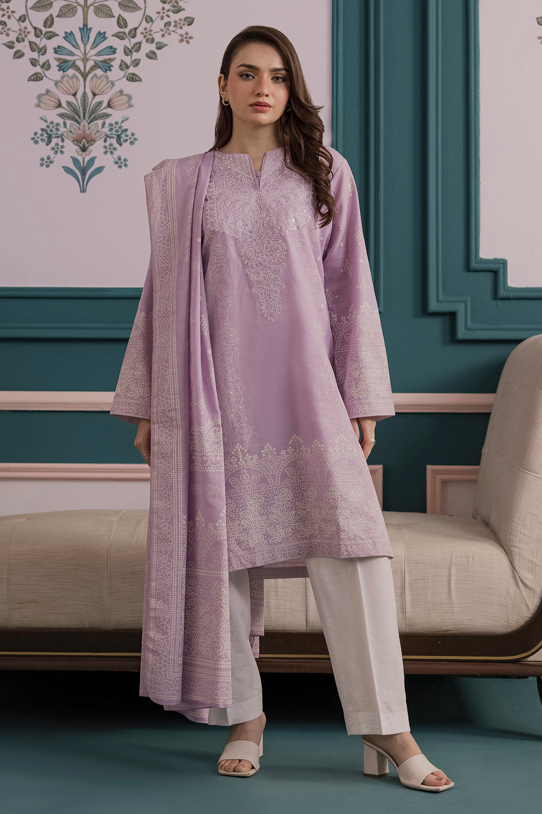 Embroidered Kurta Dupatta - 2693