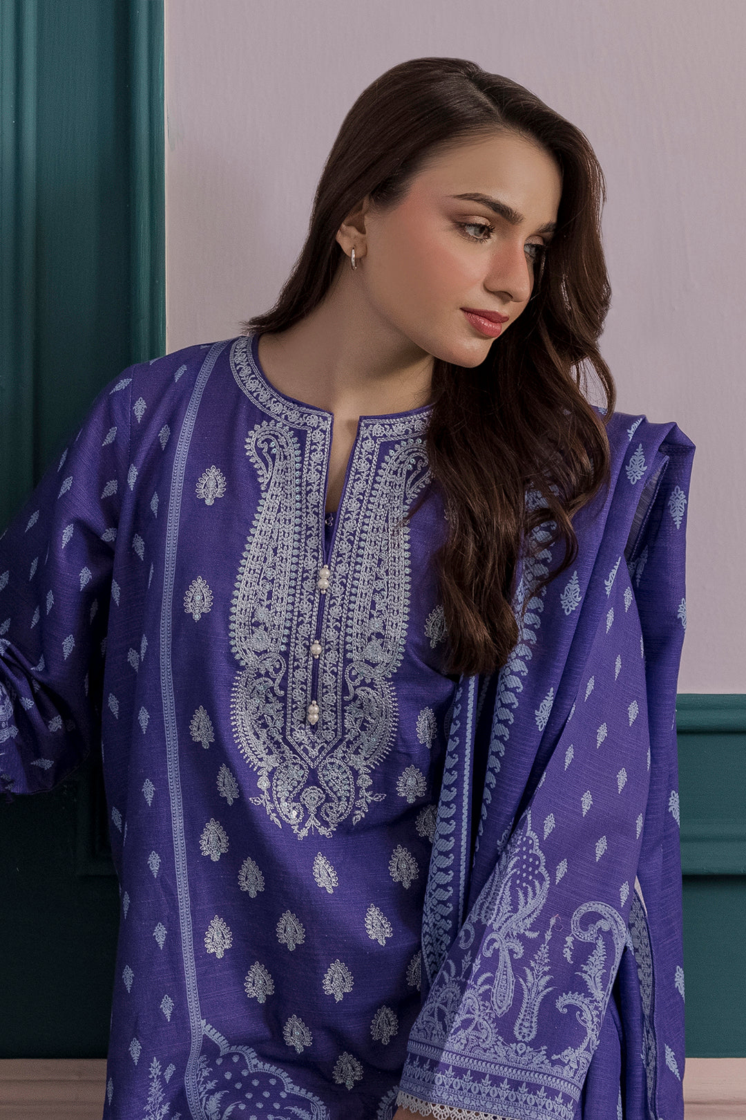 Embroidered Kurta Dupatta - 2857