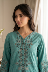 Embroidered Kurta Dupatta Trouser - 2536