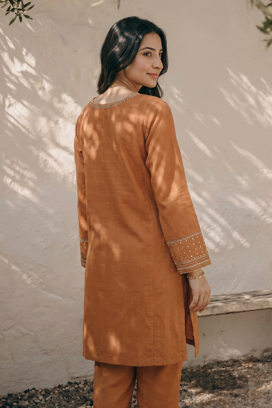 Embroidered Kurta Shawl Trouser - 2521