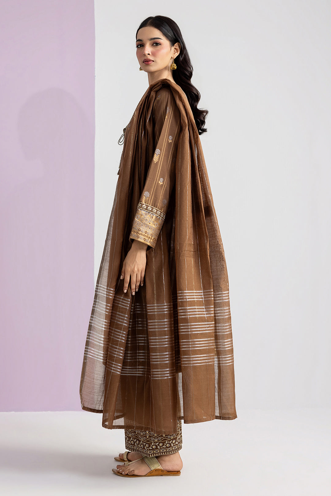 Embroidered Kurta Dupatta Trouser - 2530