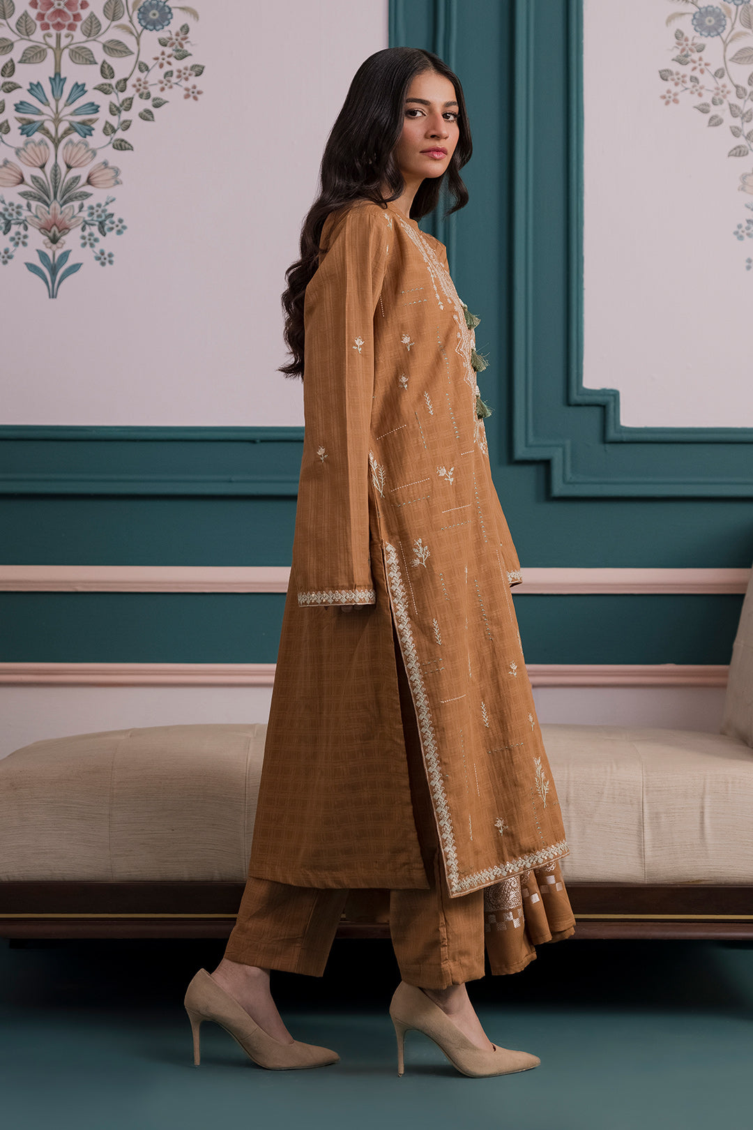Embroidered Kurta Dupatta Trouser - 2531