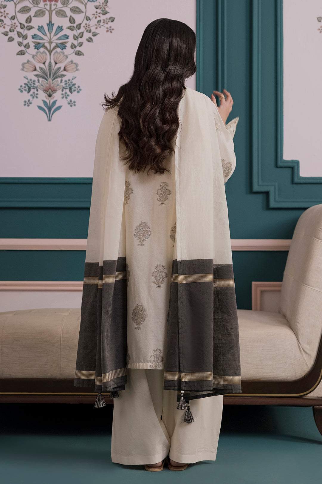 Embroidered Kurta Dupatta Trouser - 2533