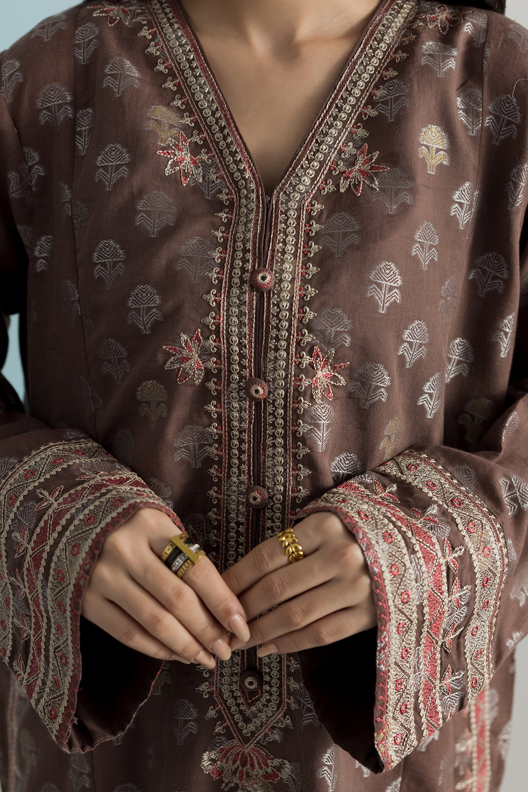 Embroidered Kurta Dupatta Trouser - 2534