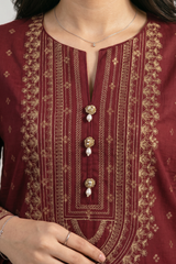 Embroidered Kurta Dupatta Trouser - 2535
