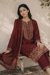 Embroidered Kurta Dupatta Trouser - 2535