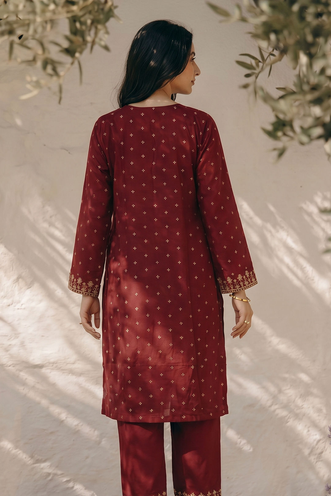 Embroidered Kurta Dupatta Trouser - 2535