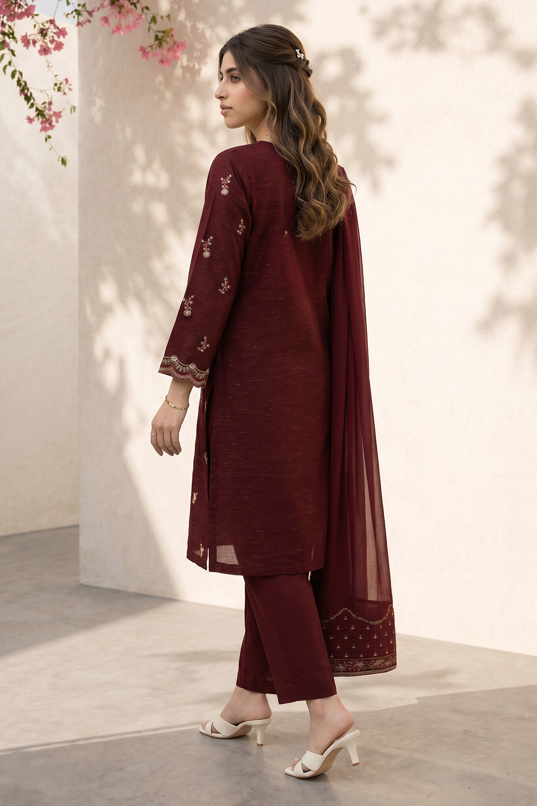 Embroidered Kurta Dupatta Trouser - 2557