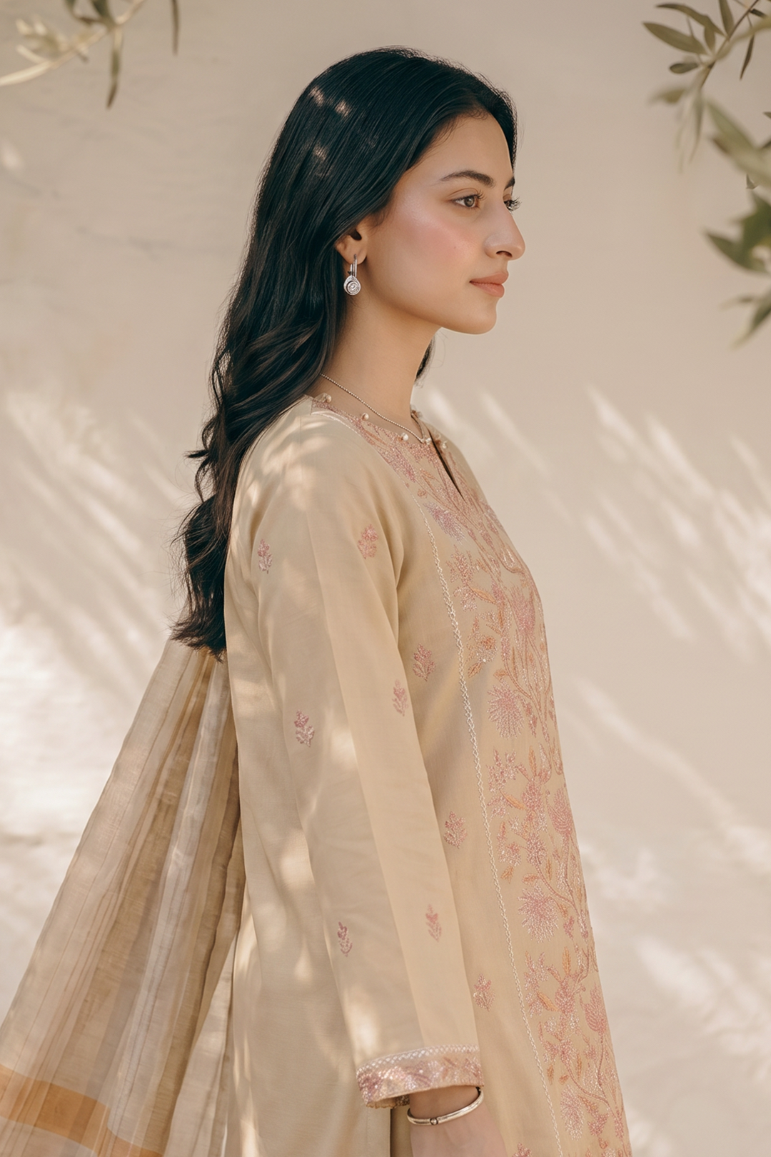 Embroidered Kurta Dupatta Trouser - 2588