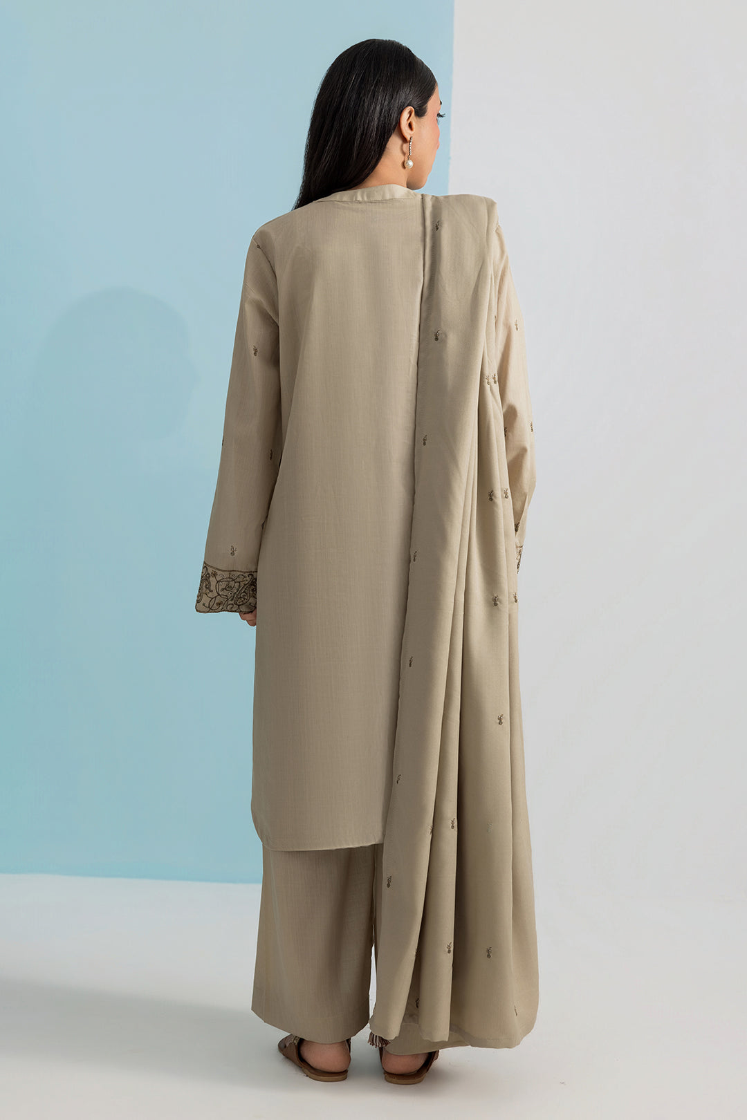 Embroidered Kurta Dupatta Trouser - 2589