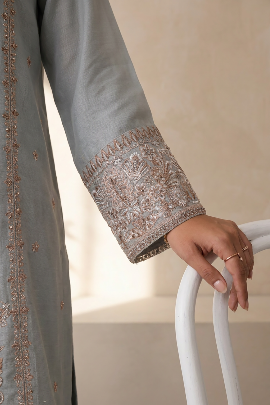 Embroidered Kurta Dupatta Trouser - 2594