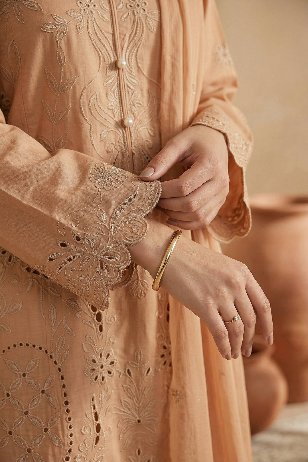 Embroidered Kurta Dupatta Trouser - 2595