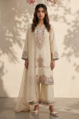 Embroidered Kurta Dupatta Trouser - 2602