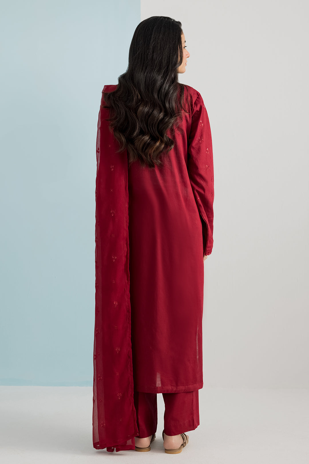 Embroidered Kurta Dupatta Trouser - 2607