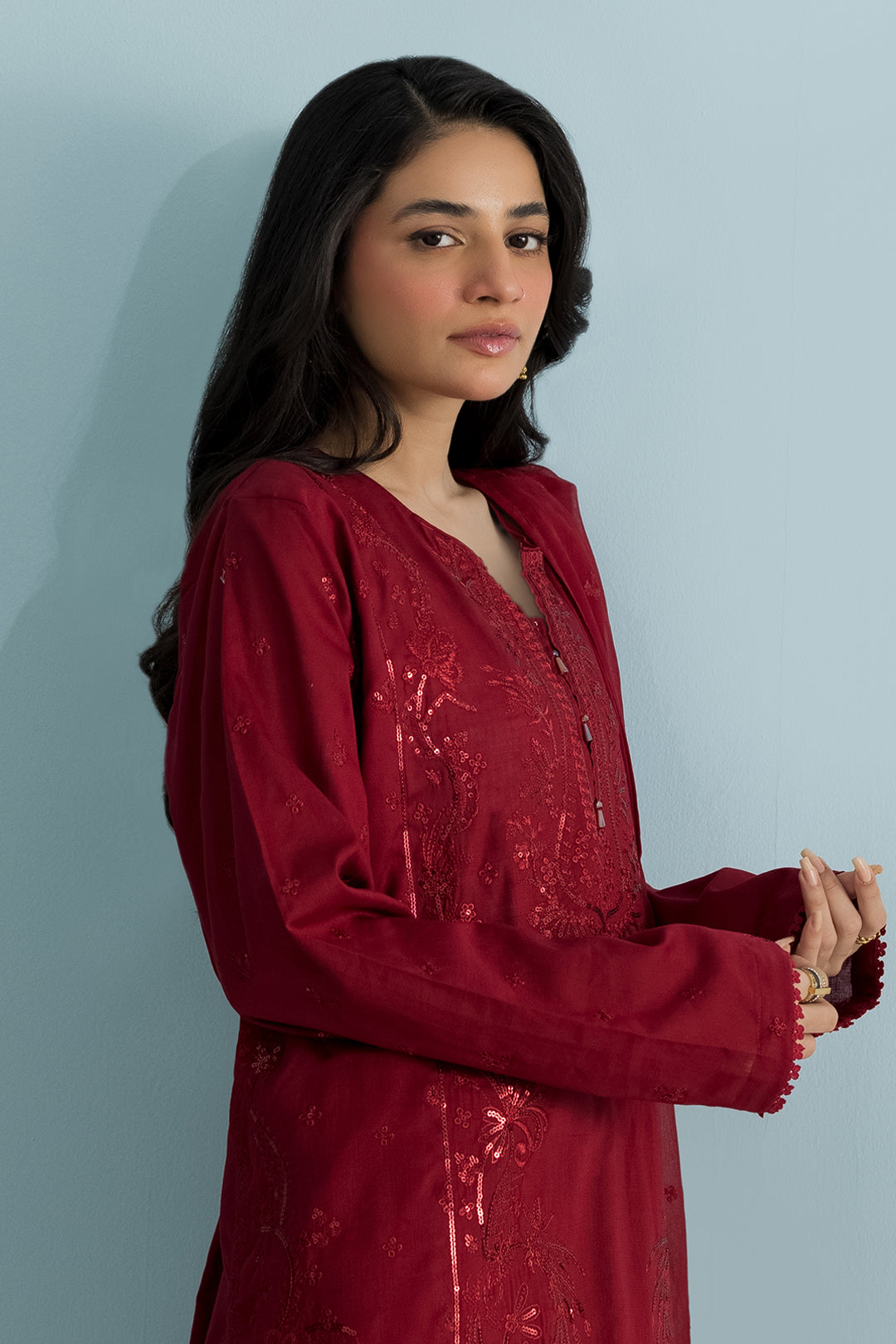 Embroidered Kurta Dupatta Trouser - 2607
