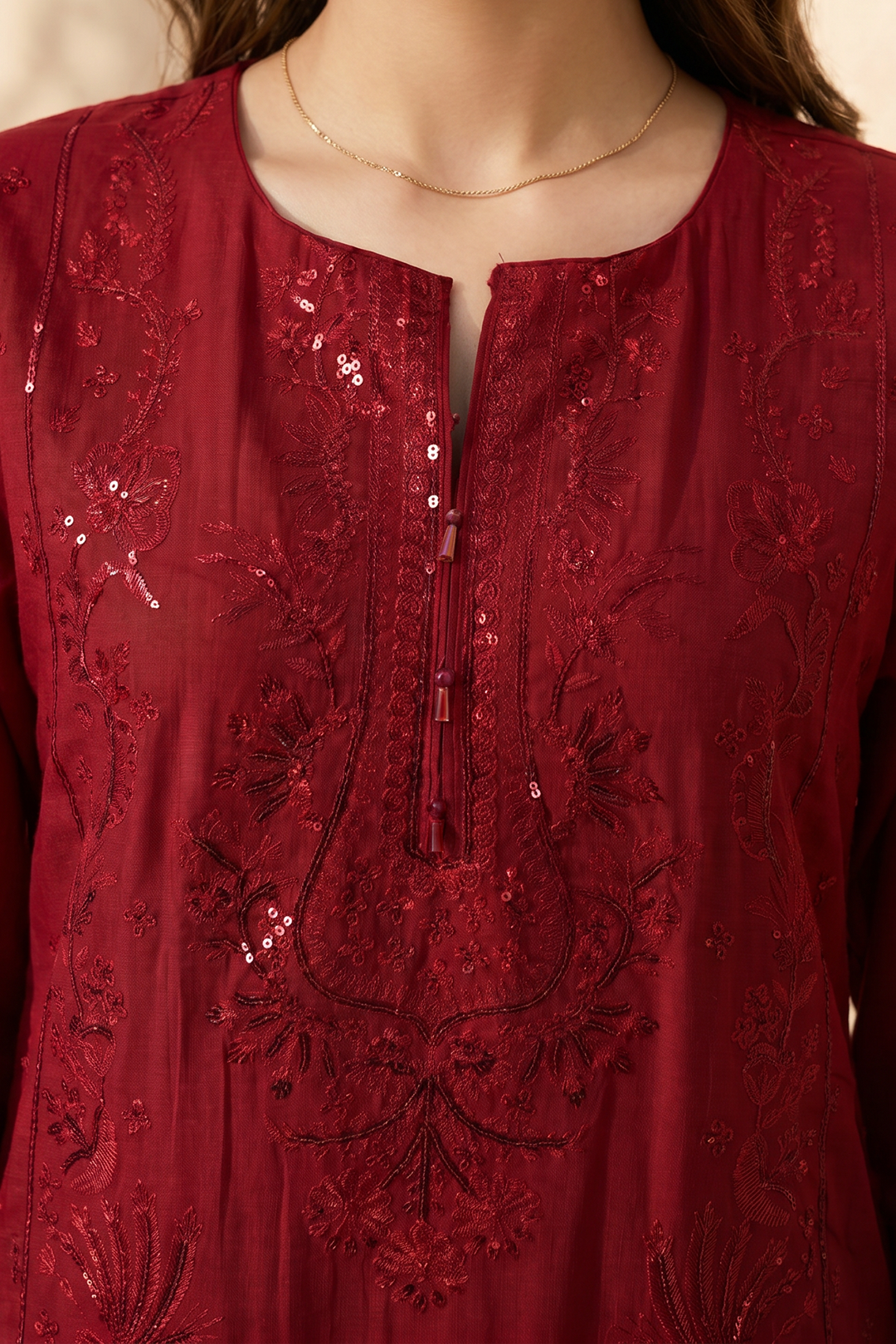 Embroidered Kurta Dupatta Trouser - 2607