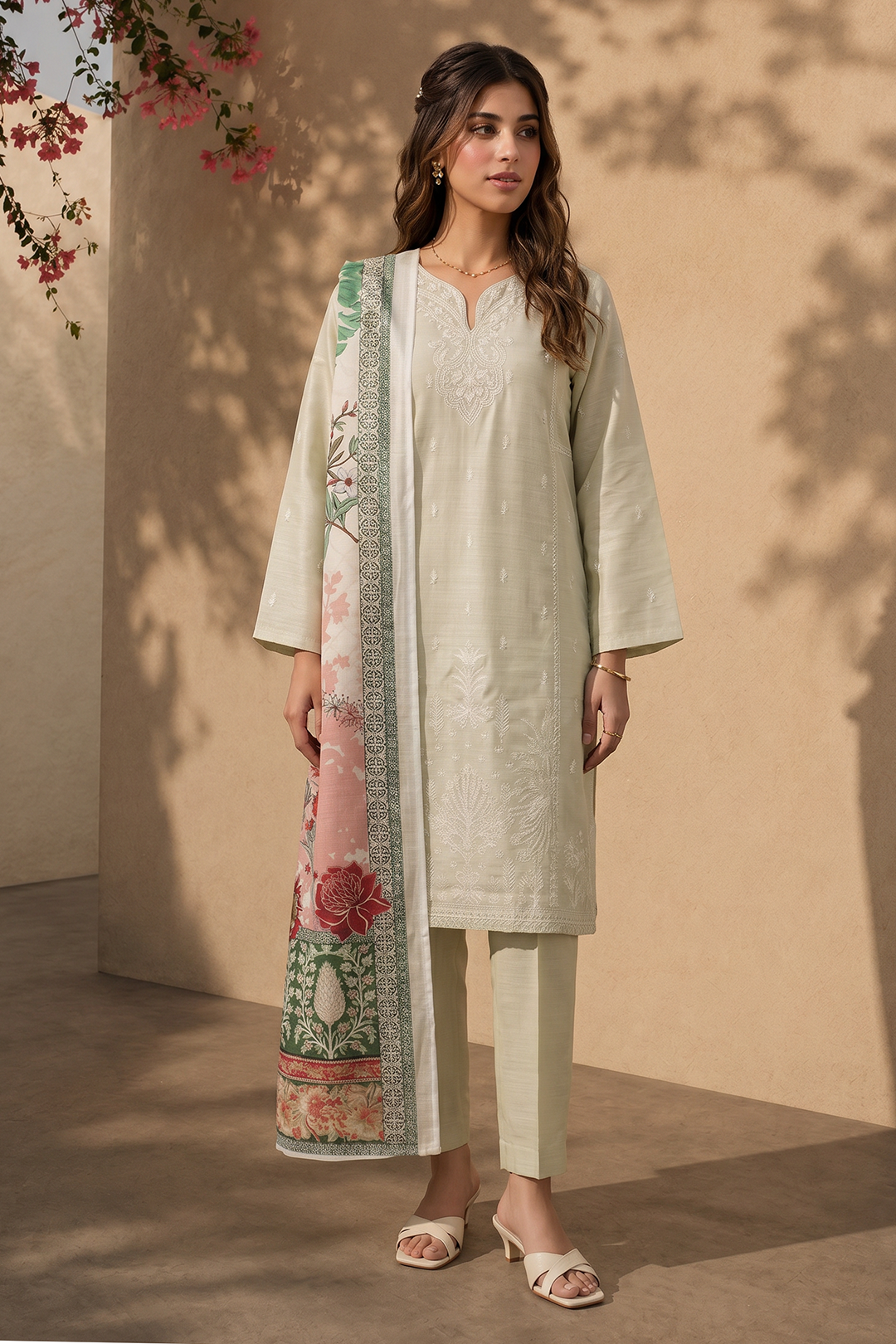 Embroidered Kurta Dupatta Trouser - 2880