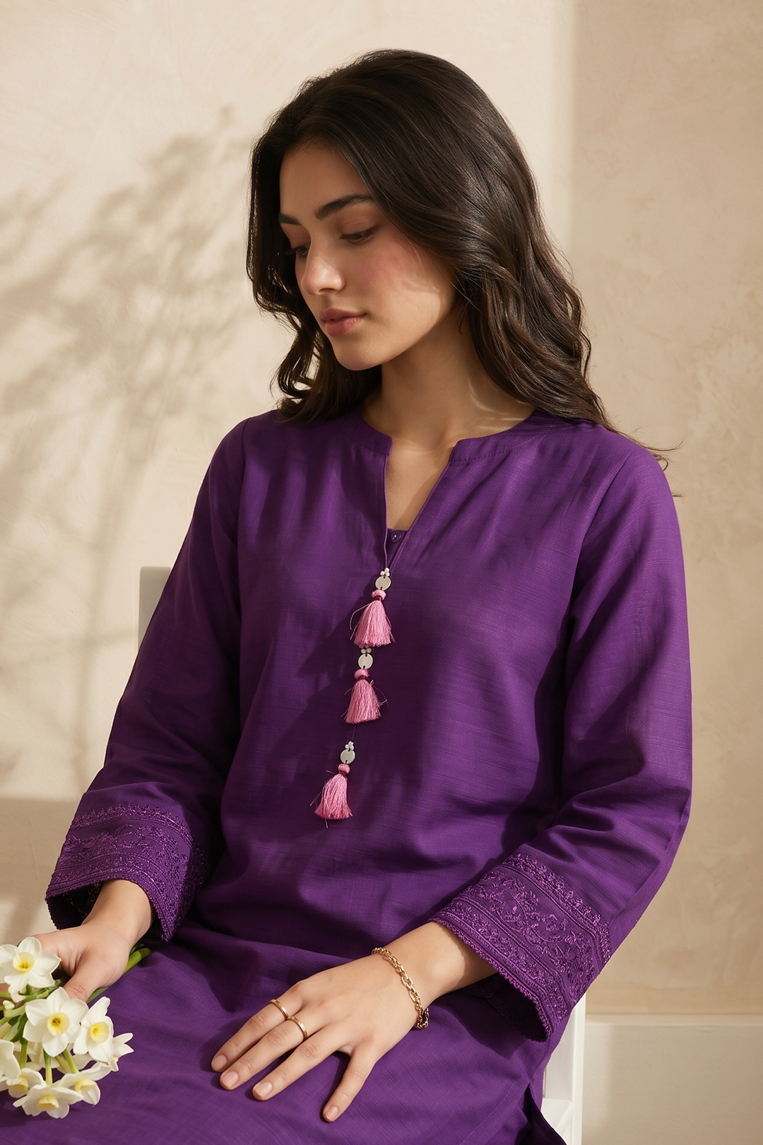Embroidered Kurta Dupatta Trouser - 2886