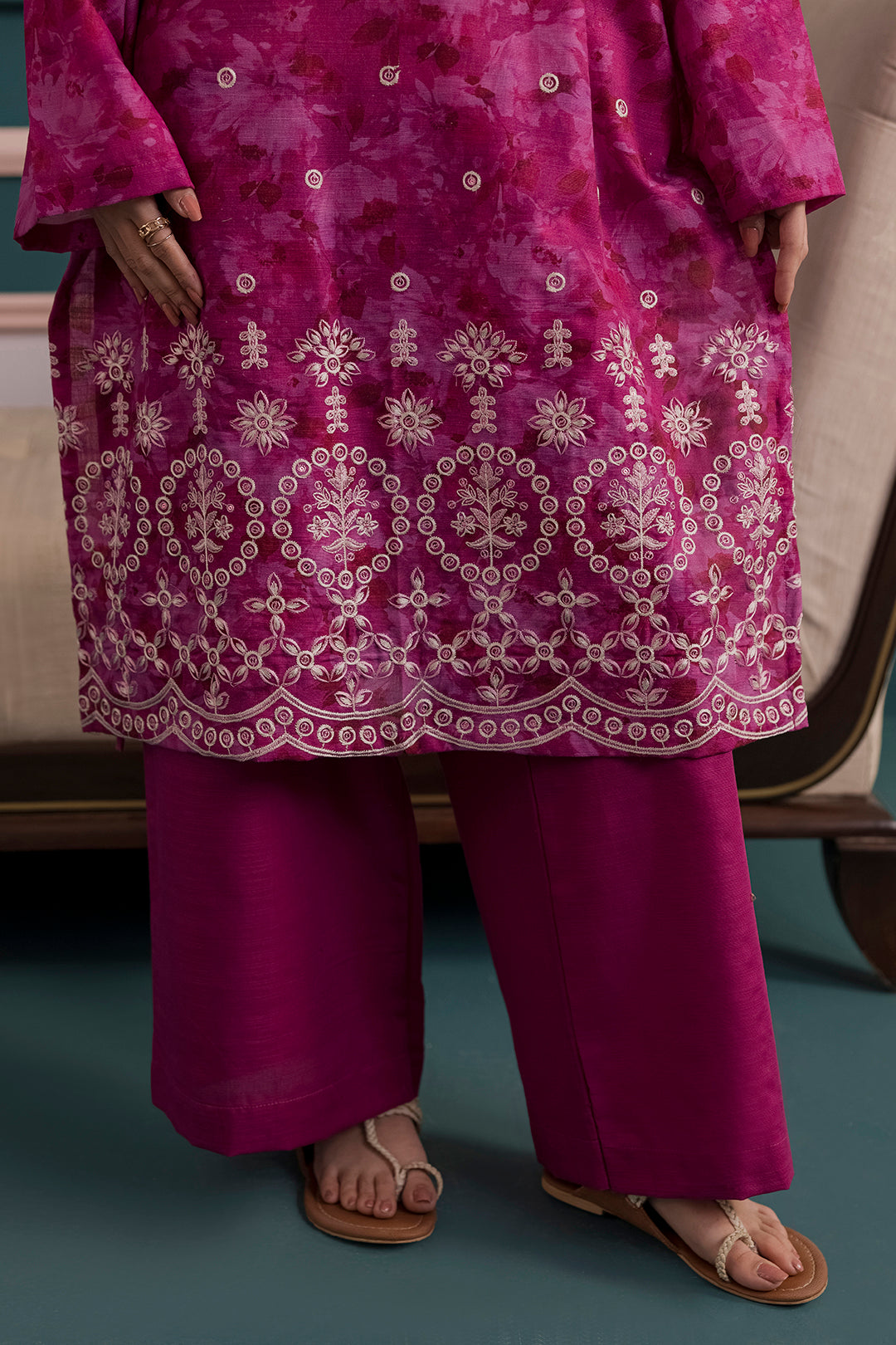 Embroidered Kurta Dupatta Trouser - 2888