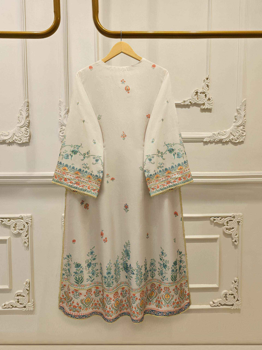 3-Piece Pure Digital Printed Silk Suit – Luxury Elegant Women's Formal Wear S114744