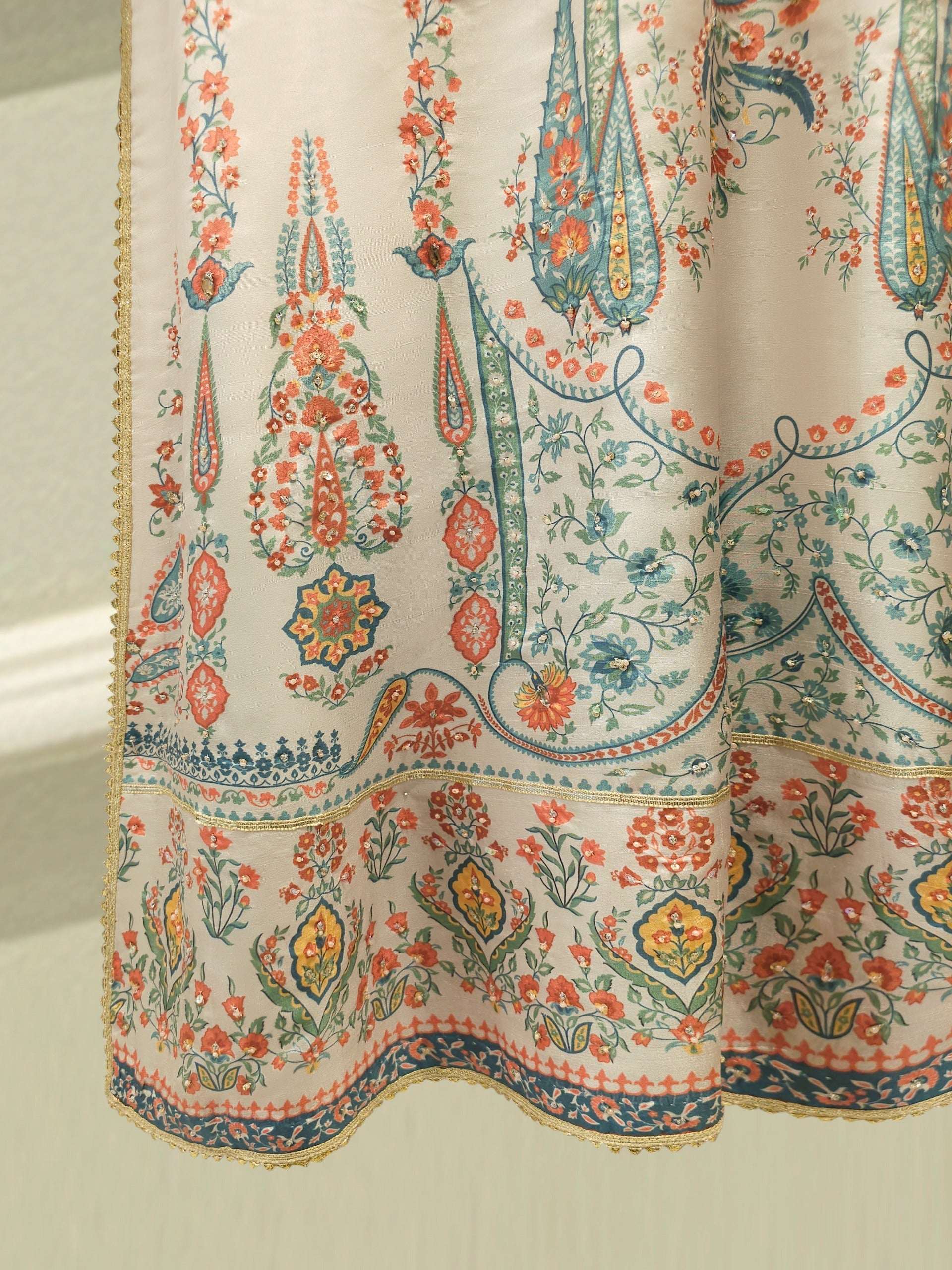 3-Piece Pure Digital Printed Silk Suit – Luxury Elegant Women's Formal Wear S114744