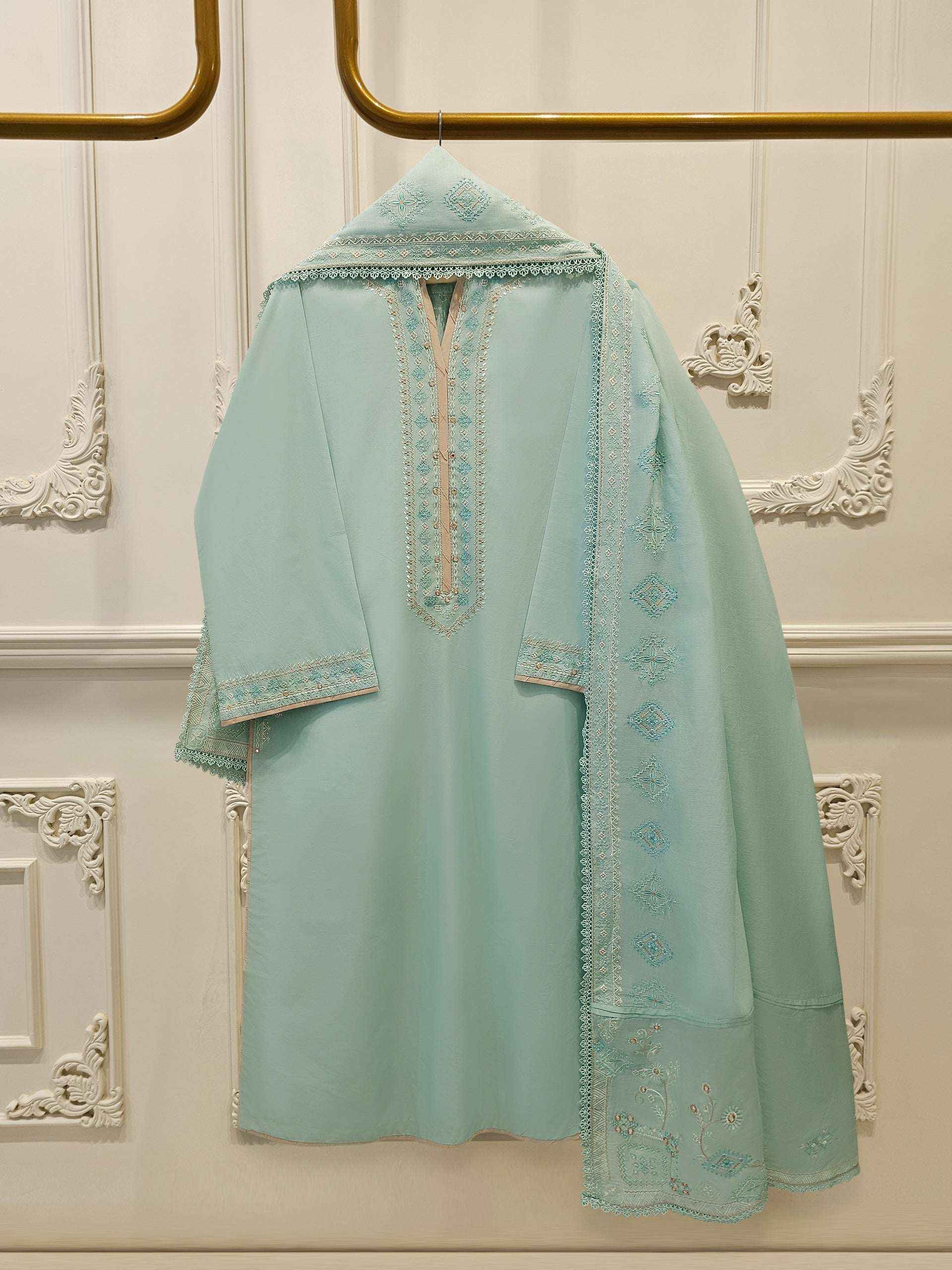 2 Piece - Embroidered Cambric Suit S115334