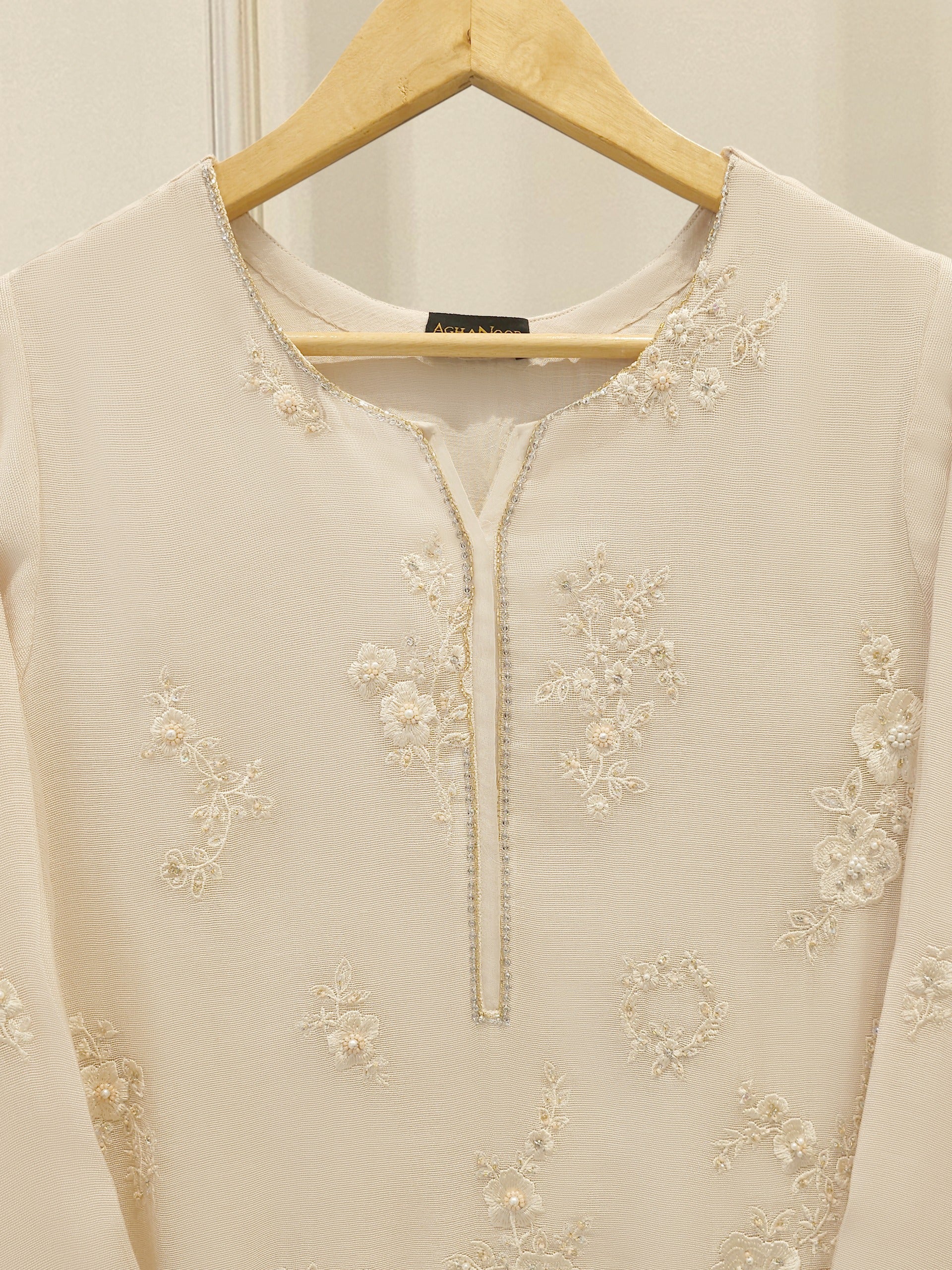 2 Piece - Pure Embroidered Cotton Net Suit S112453