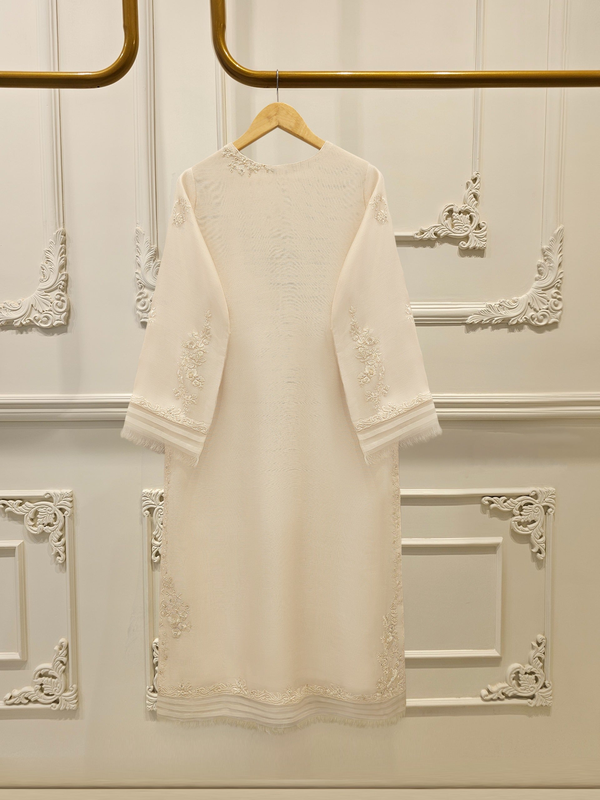2 Piece - Pure Embroidered Cotton Net Suit S112453