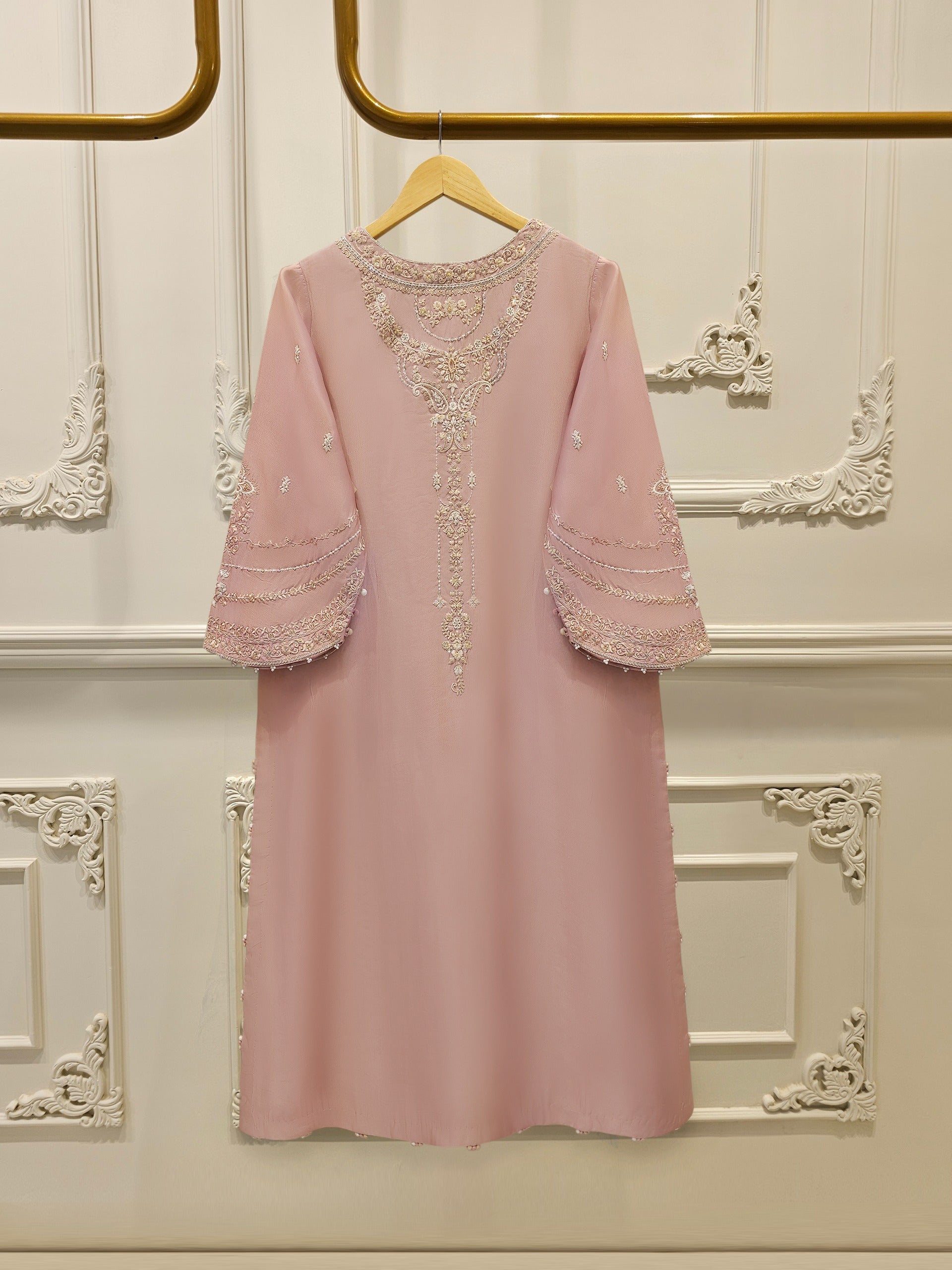 2 Piece- Pure Sheesha Silk Embroidered Suit S114249