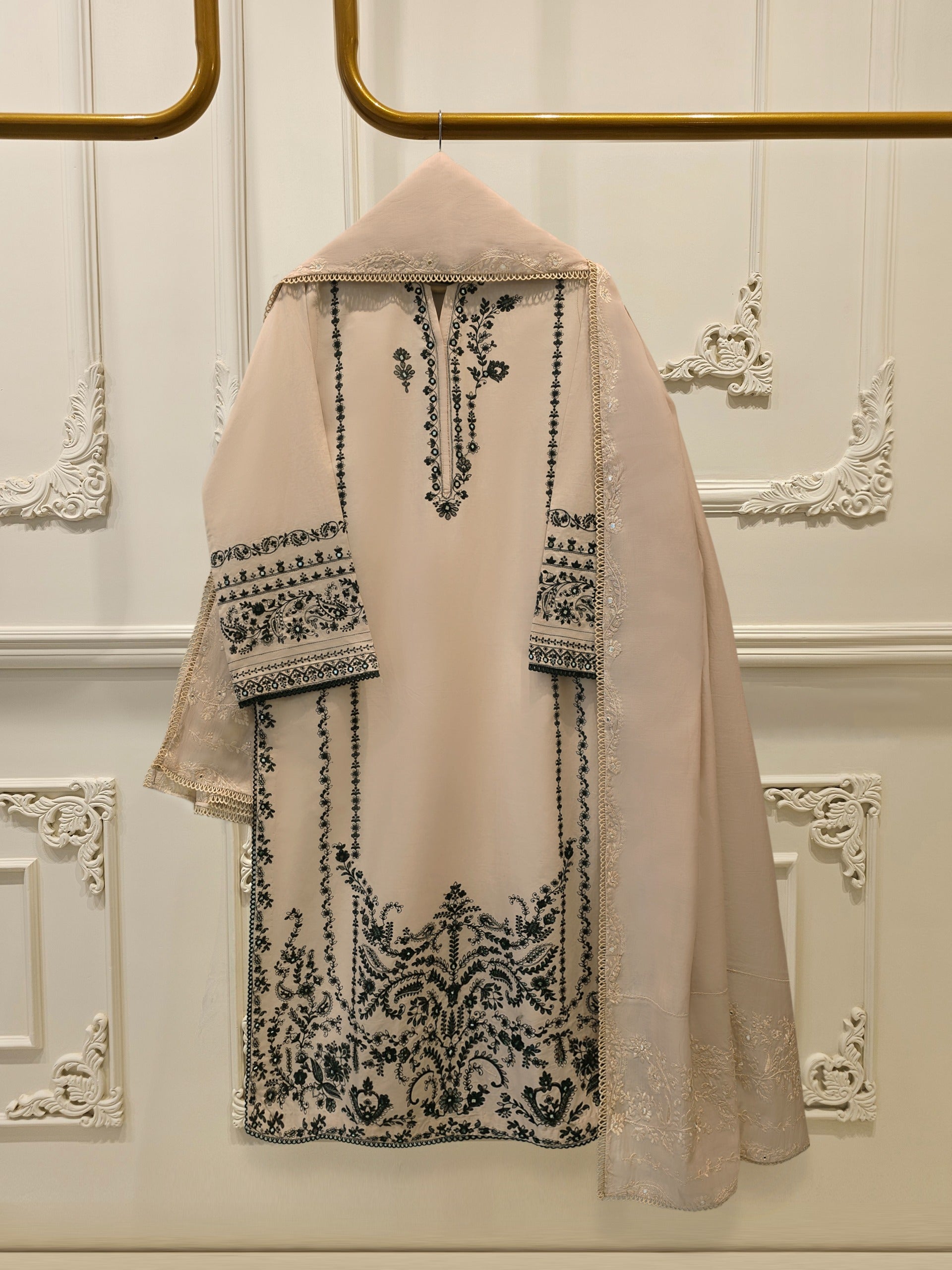 2 Piece - Embroidered Cambric  Suit S114550
