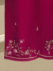 3 Piece- Pure Sheesha Silk Embroidered Suit S114551