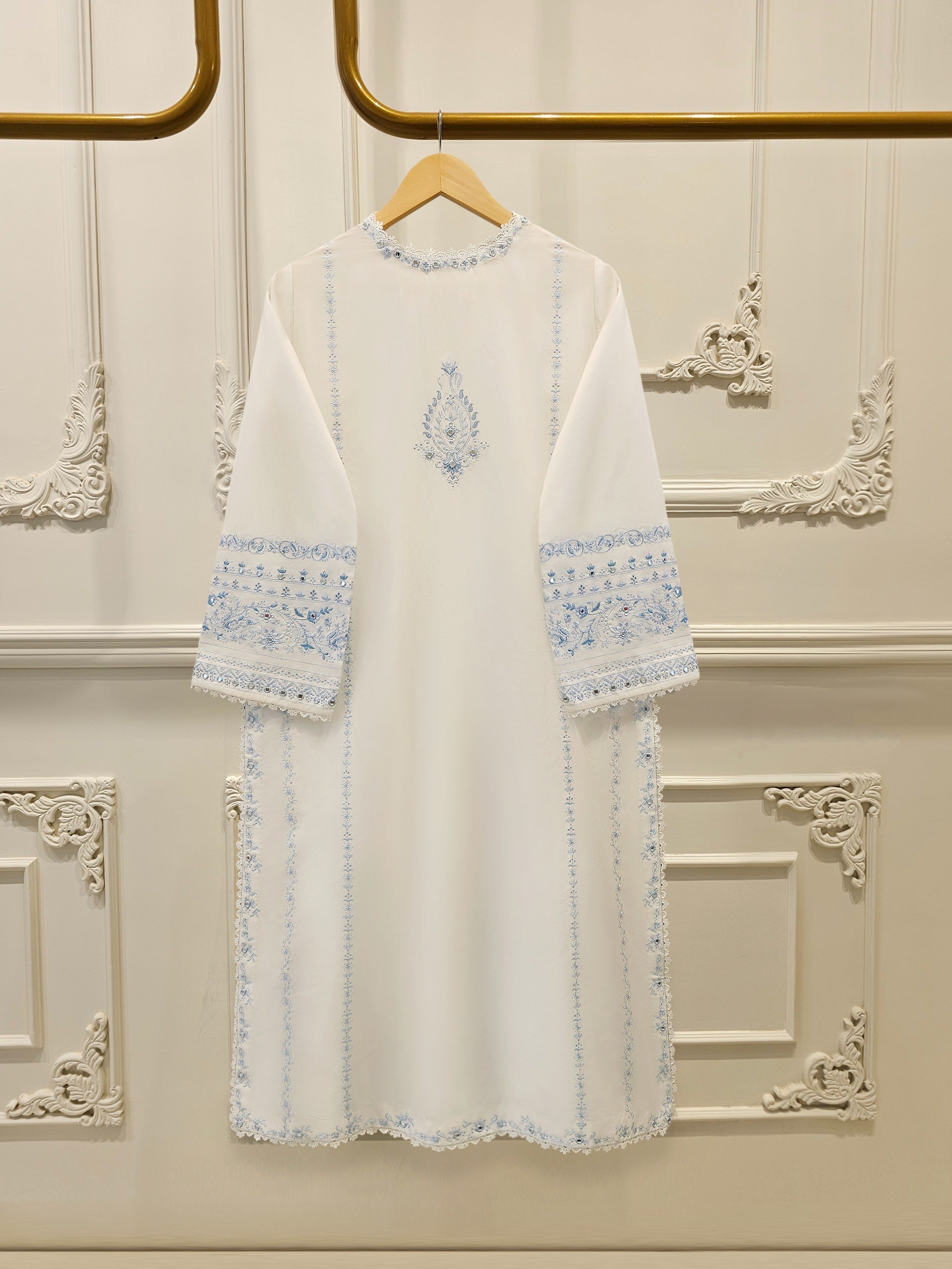 2 Piece - Embroidered Cambric  Suit S114673