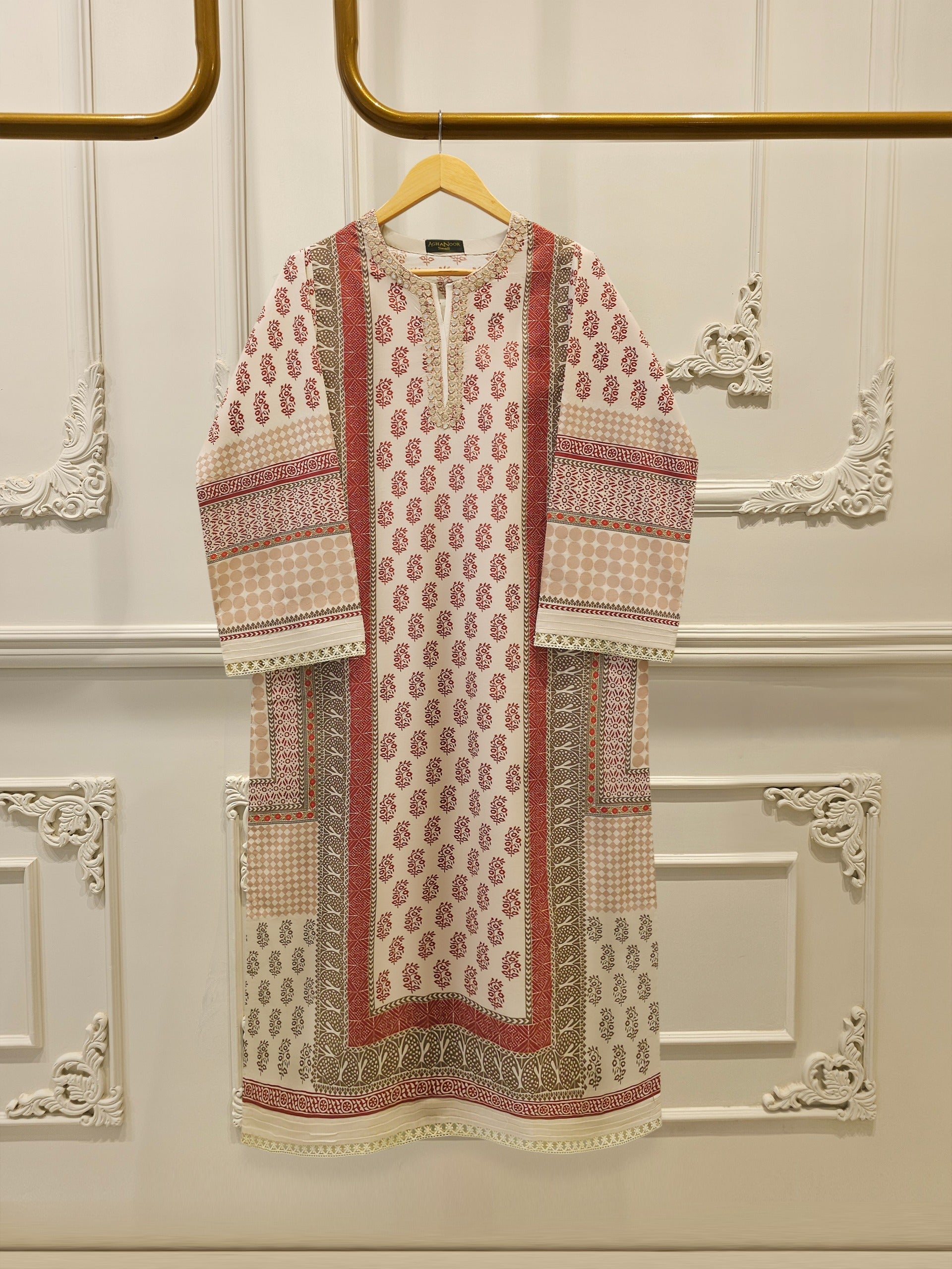 Elegant Digital Printed Cambric Shirt S114722
