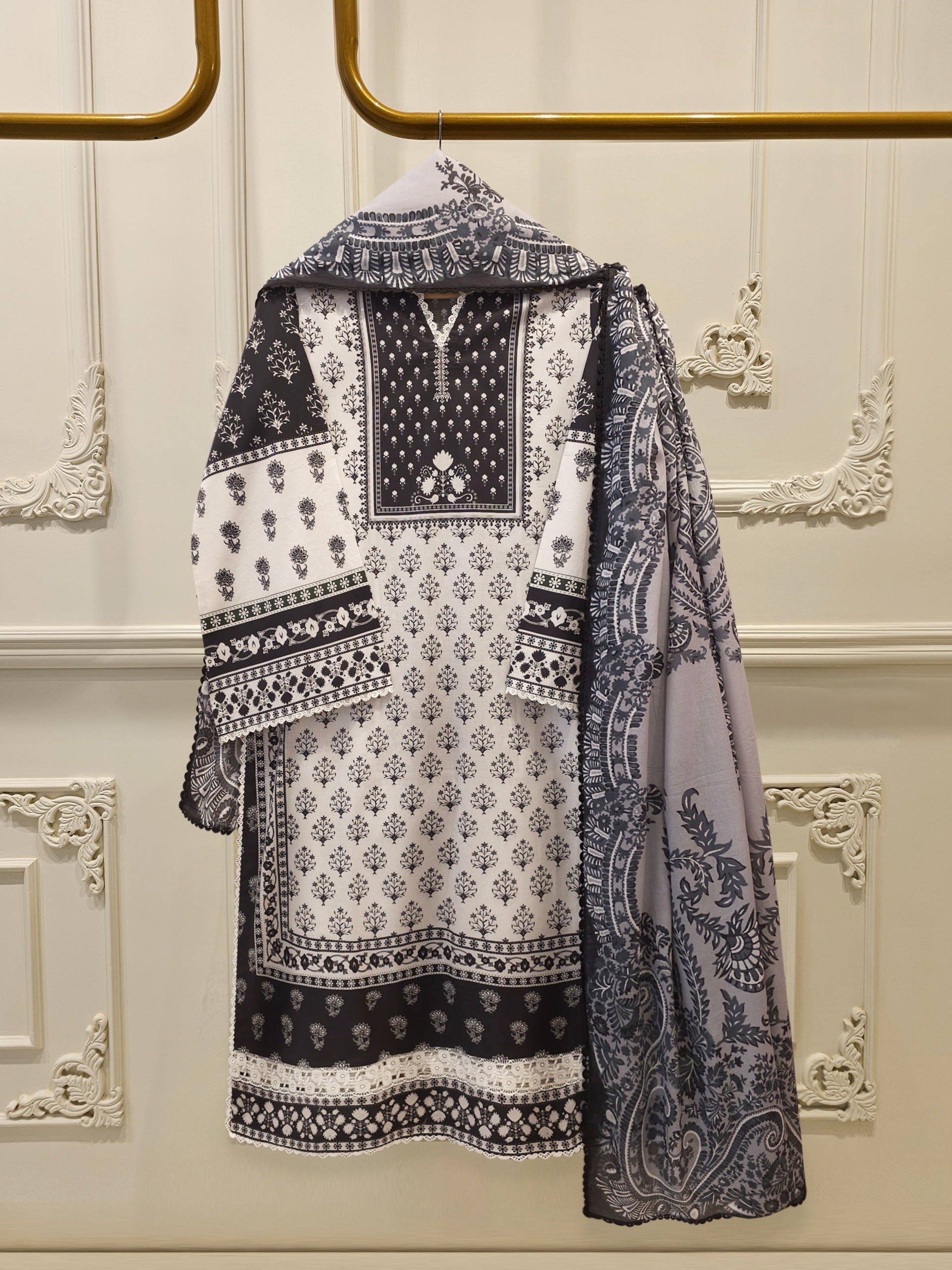 2-Piece Digital Printed Cambric Suit S114718