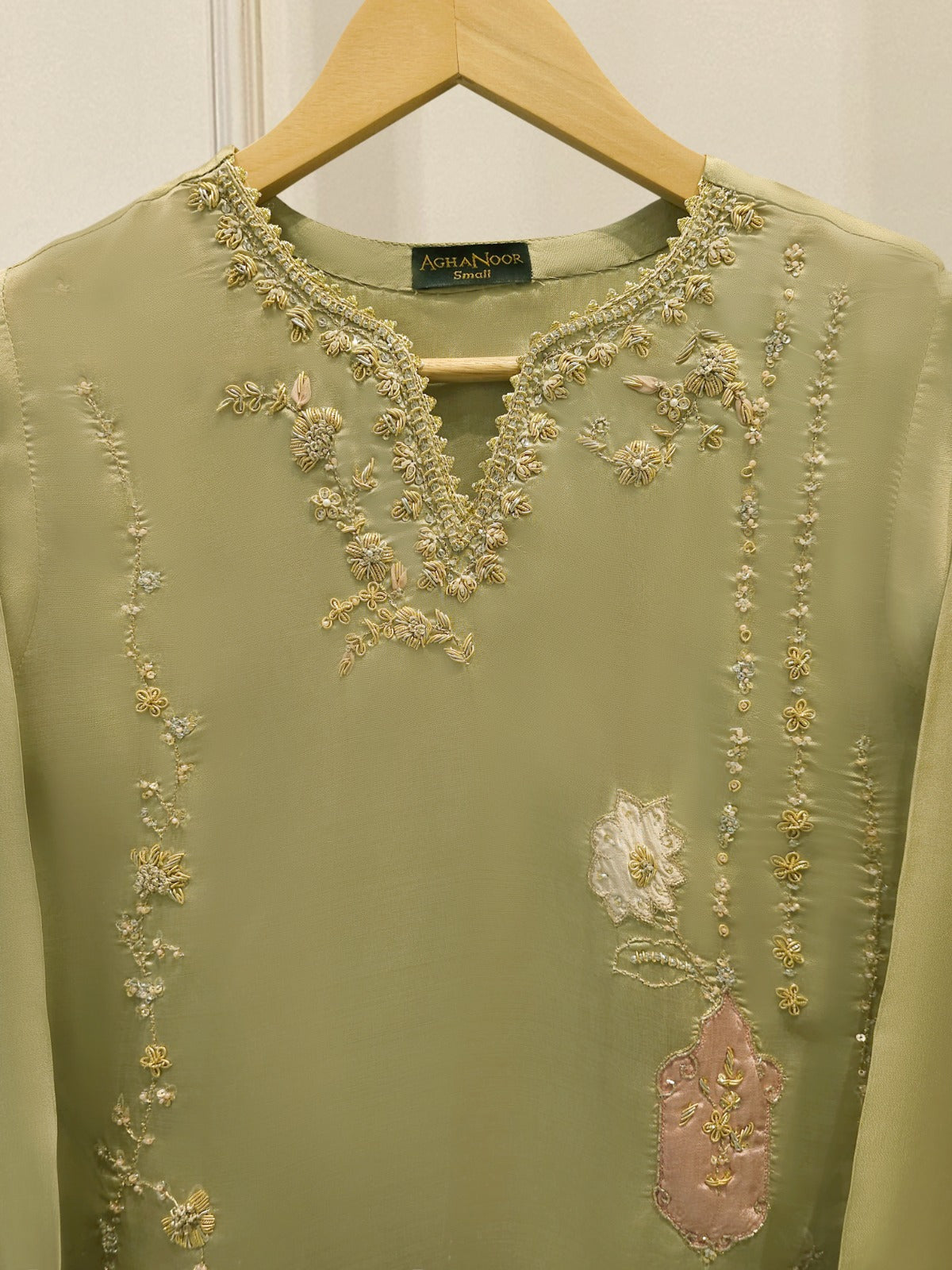 2 Piece- Pure Sheesha Silk Embroidered Suit S114813