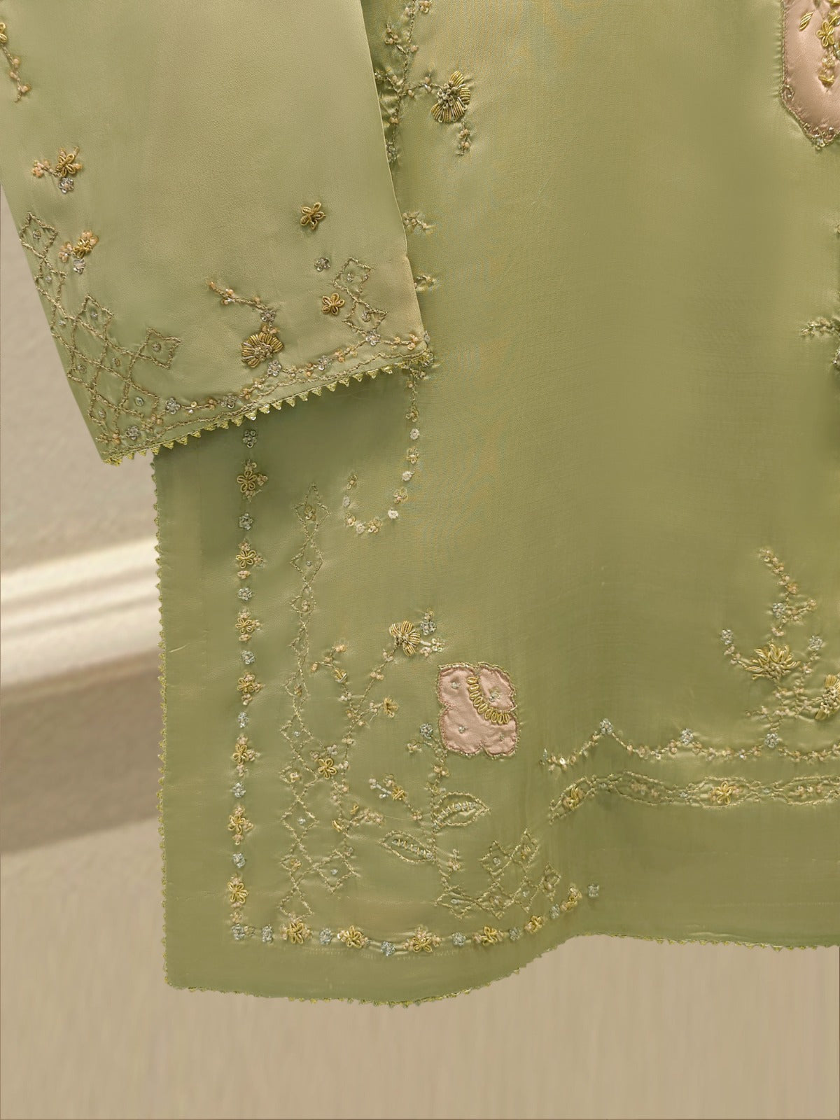 2 Piece- Pure Sheesha Silk Embroidered Suit S114813