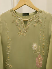 2 Piece- Pure Sheesha Silk Embroidered Suit S114813