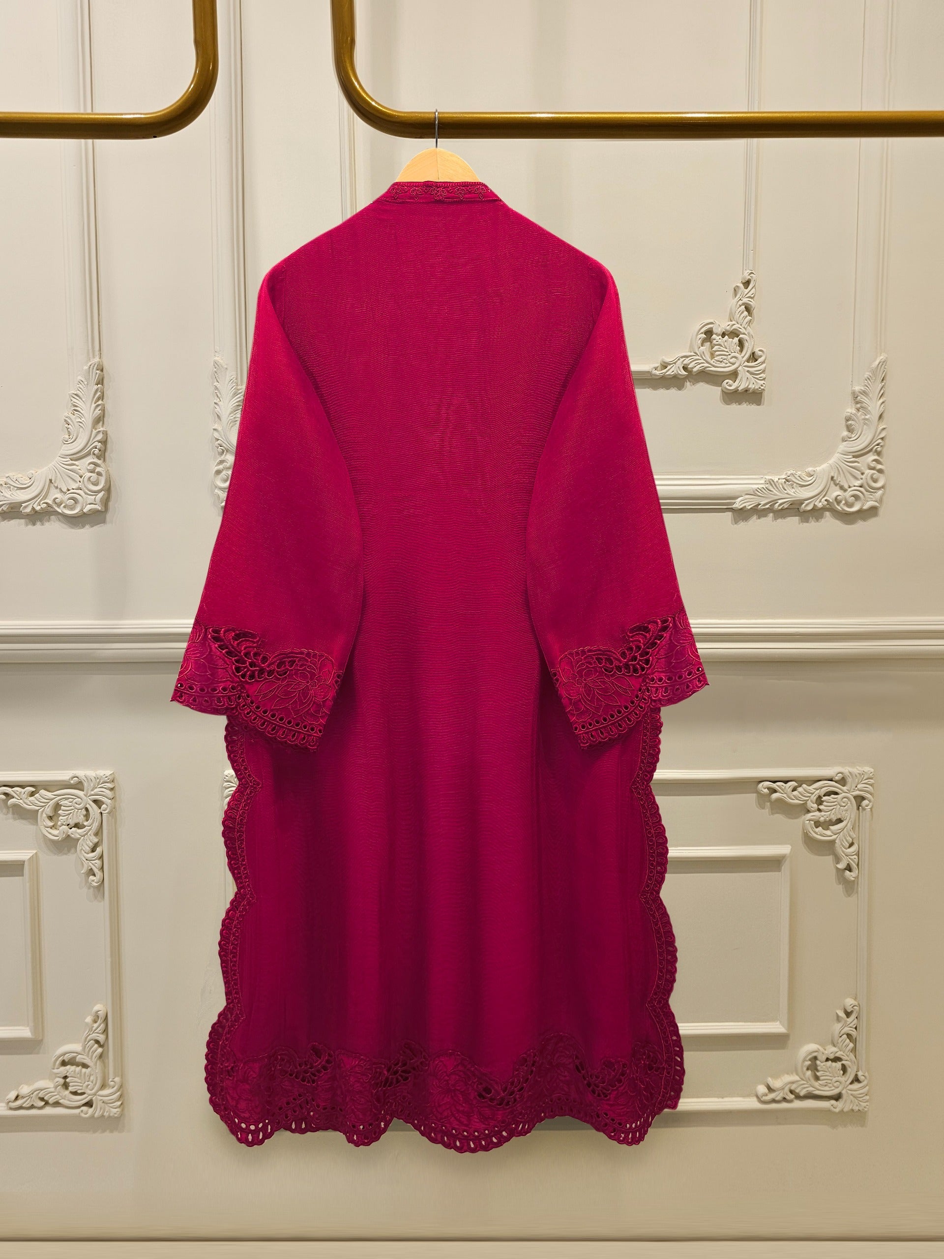 2 Piece - Pure Embroidered Cotton Net Suit S114960